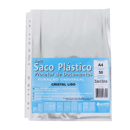 saco plástico transparente para documentos