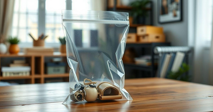 Saco plástico com aba adesiva é a solução ideal para armazenamento e organização